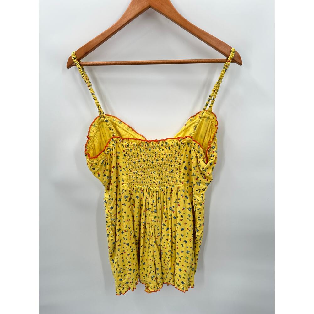 UO URBAN OUTFITTERS NWT Betti Print Yellow Linen Blend Romper // L - Picture 13 of 13